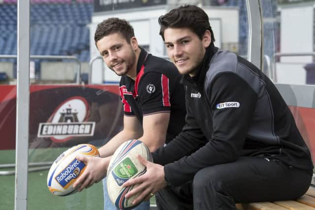 Edinburgh scrum-halves Sean Kennedy (left) and Sam Hidalgo-Clyne  will be with the club until at least 2016. Picture: SNS