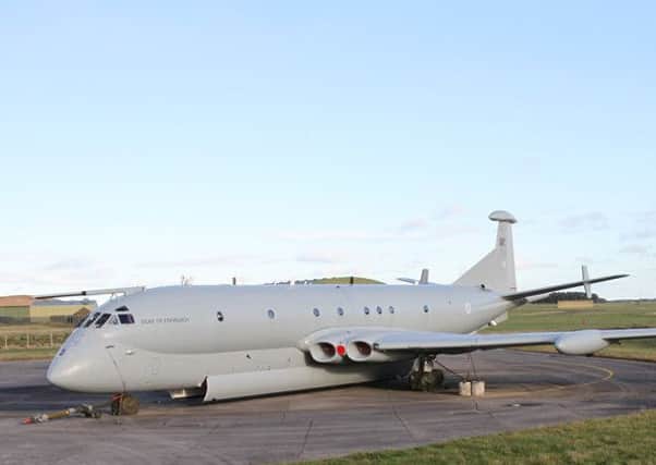 The Nimrod XV244 pictured at RAF Kinloss. Picture: Gordon Beattie
