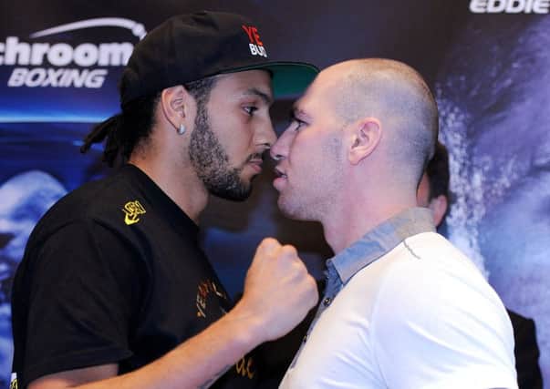 Wadi Camacho and Stephen Simmons square up in Glasgow. Picture: Getty