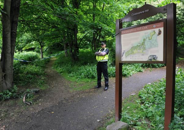 A police stands guard at the site where the remains of Philomena Dunleavy were discovered last year. Picture: Ian Rutherford