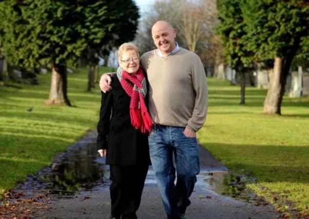 Tommy Whitelaw and his late mother, Joan. Picture: Contributed