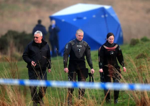 The scene at  Maidencraig Nature Reserve in Aberdeen this afternoon where police, including divers, are investigating. Picture: Hemedia