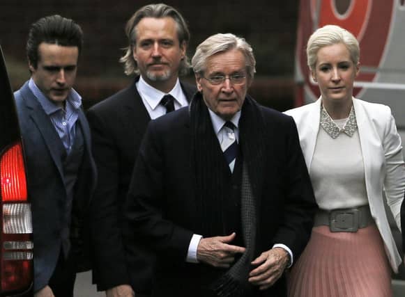 William Roache (2nd R), arrives with his family at Preston Crown Court yesterday. Picture: Reuters