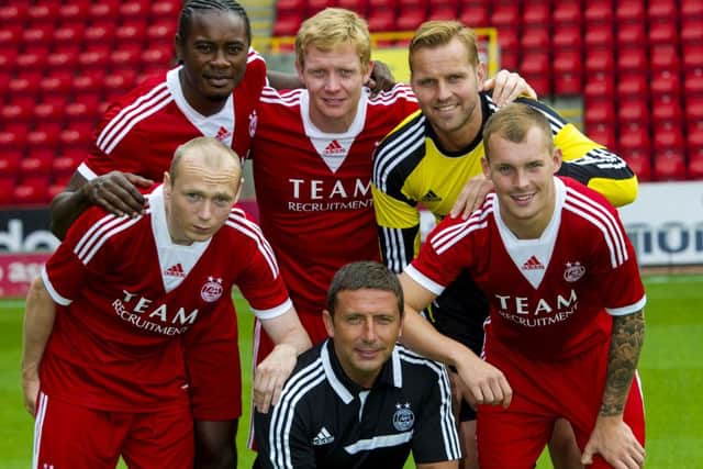 Gregg Wylde, far right, made just four starts for Aberdeen after joining the club in the summer. Picture: SNS