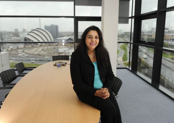 Dr Rabinder Buttar, CEO of ClinTec International, pictured in her Glasgow office, is one of few women who have joined the entrepreneurial elite. Picture: Donald MacLeod