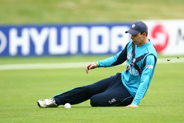 Freddie Coleman of Scotland fields during the ICC Cricket World Cup Qualifier match between Scotland and Hong Kong on January 13. Picture: AP