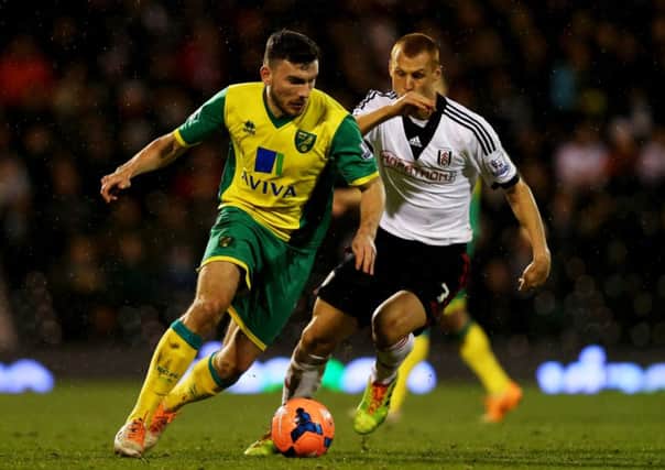 Robert Snodgrass turning out for Norwich City against Fulham in the FA Cup on Tuesday. Picture: Getty