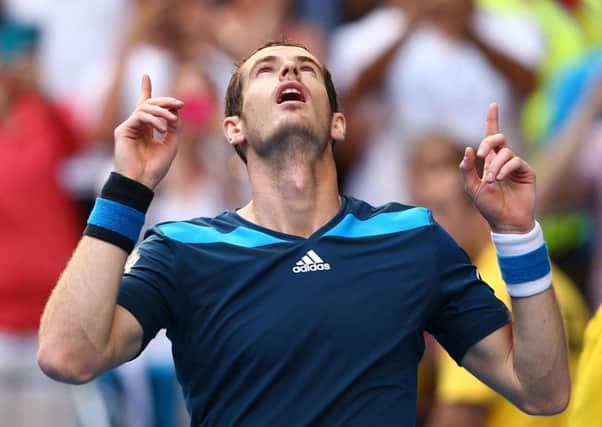 Andy Murray celebrates his third round victory over Feliciano Lopez. Picture: Getty