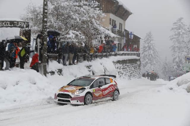 Stuart Loudons Tunnocks Fiesta ploughs through the snow in the south of France. Picture: Contributed
