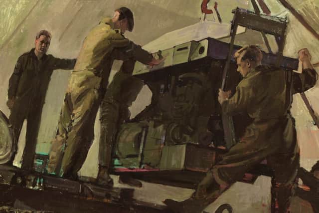 A painting of Black Watch soldiers at work by Prof Ron Stenberg. Picture: Contributed
