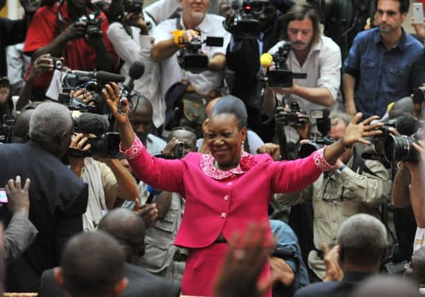 Catherine Samba-Panza celebrates her election. Picture: Getty Images