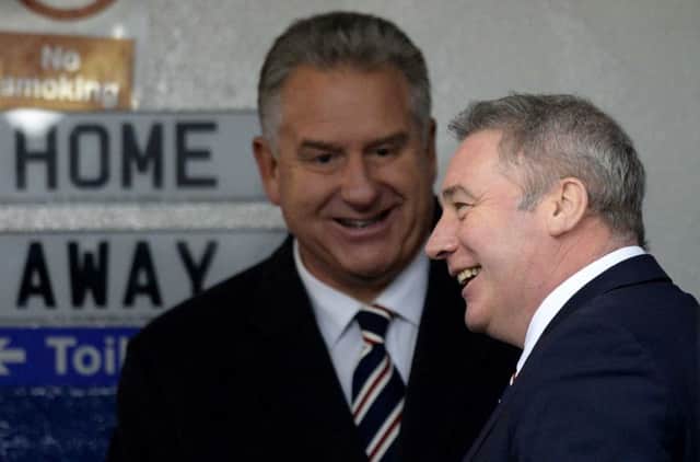 Rangers manager Ally McCoist and Graham Wallace prior to yesterday's game. Picture: SNS