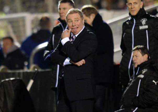 Rangers manager Ally McCoist watched his side win against Forfar. Picture: SNS