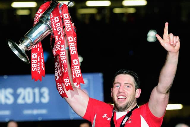 Wales Alex Cuthbert celebrates after beating England to win the 2013 Six Nations. Picture: Getty