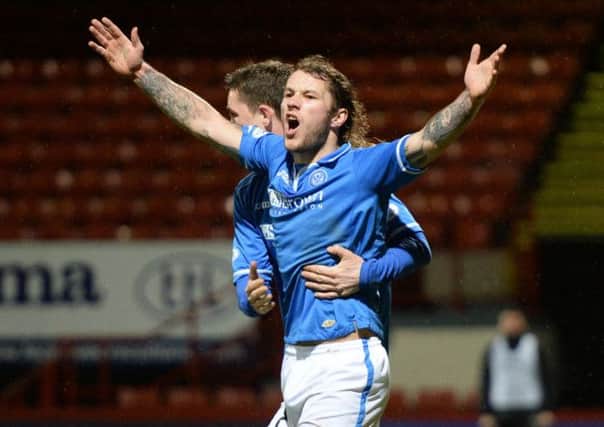St Johnstone star Stevie May celebrates. Picture: SNS