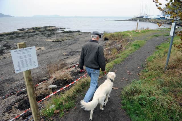 The area of Dalgety Bay affected by radium is already subject to a makeshift cordon. Picture: Ian Rutherford