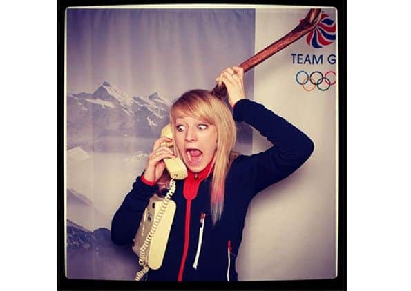 Elise Christie larking about. Picture: Team GB Instagram