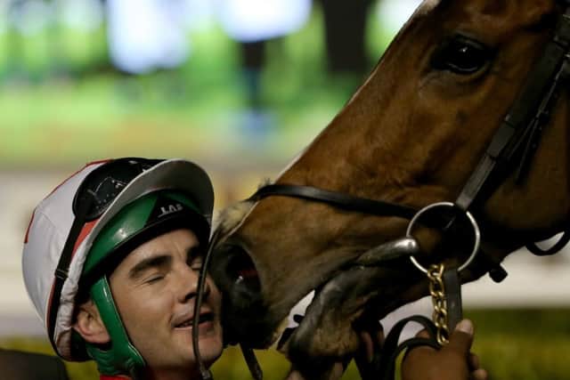 Fergal Lynch riding Jamesie wins during the third Dubai World Cup Carnival Meeting. Picture: Getty