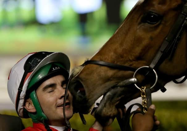 Fergal Lynch riding Jamesie wins during the third Dubai World Cup Carnival Meeting. Picture: Getty