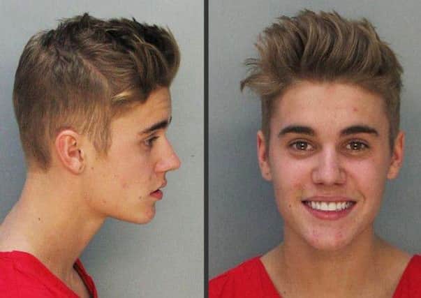 Justin Bieber's mug shot, taken while he was being held at Miami Dade County Jail. Picture: AP