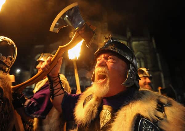 The firemen had grown beards for the annual Up Helly Aa festival. File picture: Jane Barlow