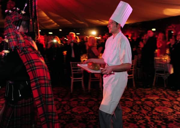 The Haggis is taken to a Burns Supper table. Picture: Ian Rutherford