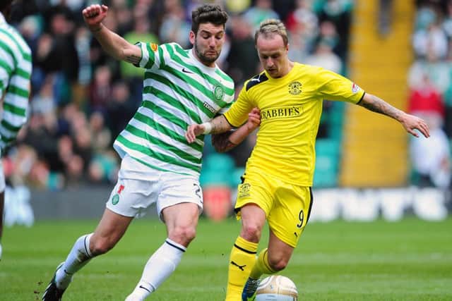 Leigh Griffiths pictured in action for Hibernian against Celtic. Picture: Ian Rutherford