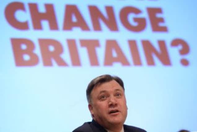 Shadow chancellor Ed Balls speaks at the Fabian Society conference yesterday. Picture: PA