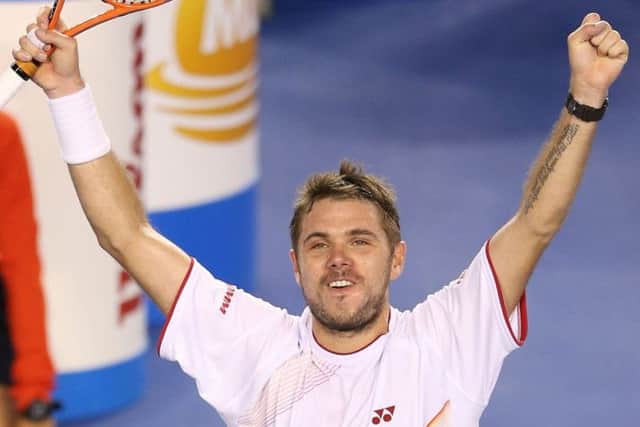 Stanislas Wawrinka celebrates his win. Picture: Getty