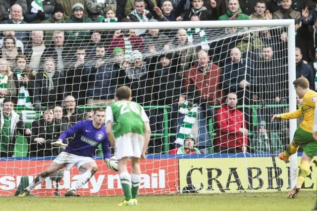 Chris Commons scores from the spot. Picture: Ian Georgeson
