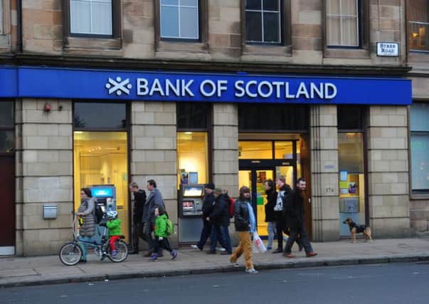 A Bank of Scotland branch in Glasgow. Picture: Robert Perry