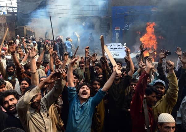 An anti-blasphemy demonstration in Lahore, Pakistan in March last year. Politicians have historically been reluctant to deal with the country's controversial legislation. Picture: Getty