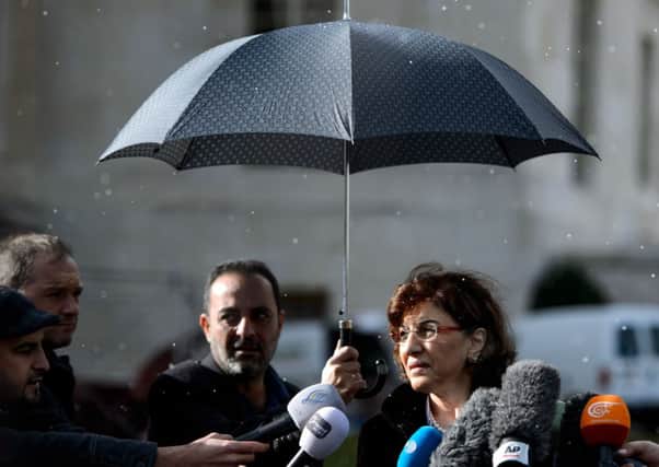 Syrian presidential adviser Bouthaina Shaaban  faces the media yesterday.  Picture: Getty Images