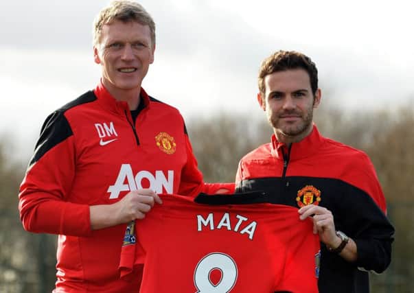 David Moyes hopes new record signing Juan Mata can revive Manchester Uniteds season. Picture: Getty
