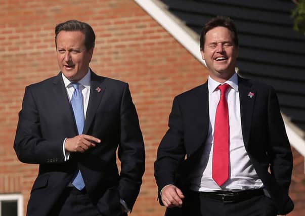 Prime Minister David Cameron with Deputy Prime Minister Nick Clegg. Picture: Getty