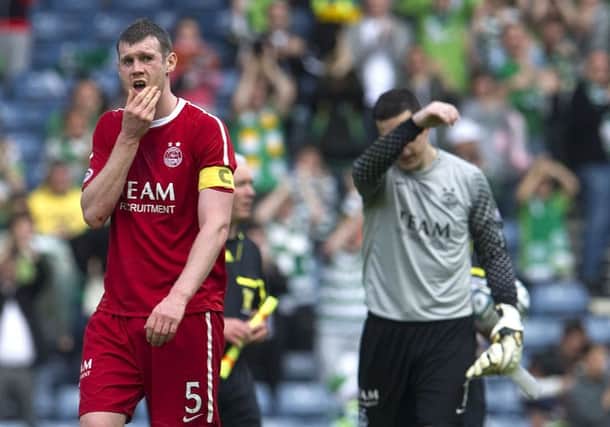 Dejection for Zander Diamond, left, and Jamie Langfield after losing 40 to Celtic. Picture: Alan Harvey/SNS