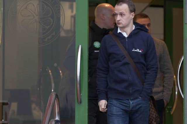 Scotland and Wolves striker Leigh Griffiths leaves Celtic Park. Picture: SNS