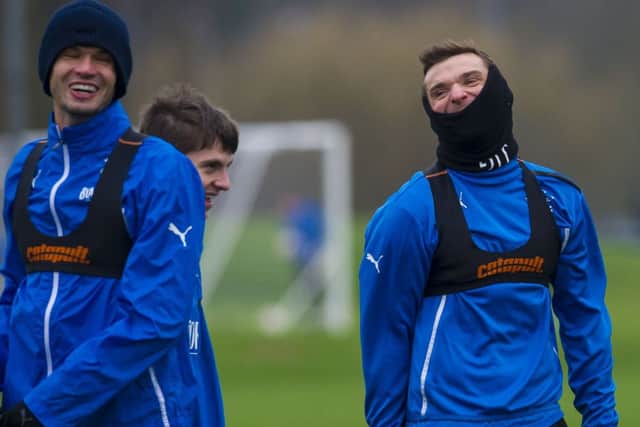Lee McCulloch, at Murray Park yesterday, doesnt see much difference between League 1 and the Premiership. Picture: SNS