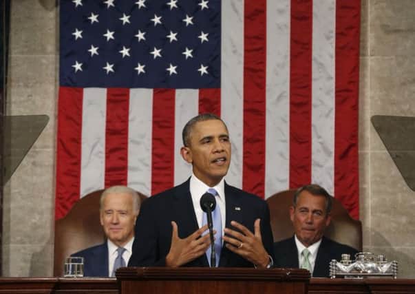 In his State of the Union address President Obama threatened that a lack of political support would leave him no choice but to resort to wielding executive powers in pursuit of policy victories. Picture: Getty Images