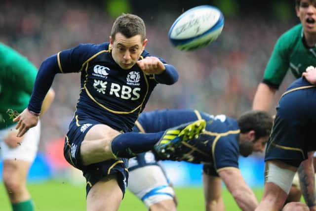 Greig Laidlaw kicked Scotland to a 12-8 win over Ireland last year, but it would be better to rely on tries tomorrow. Picture: Ian Rutherford