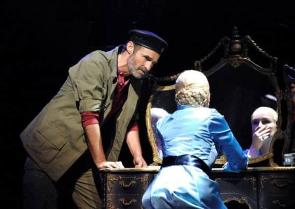 Madanela Alberto plays Eva Peron, right, with Marti Pellow as a sceptical onlooker. Picture: Contributed