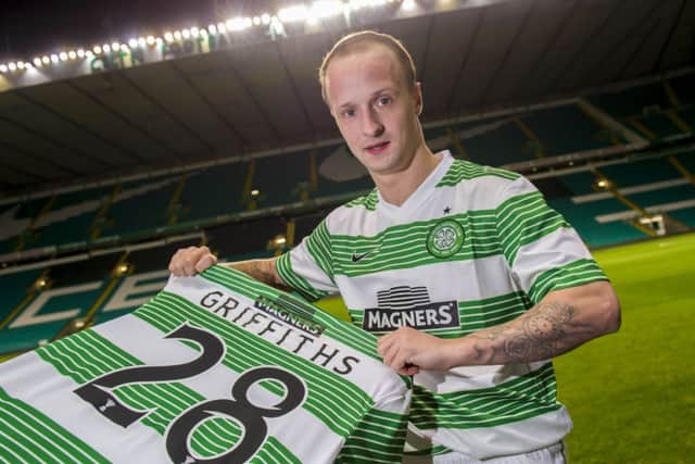 Leigh Griffiths is unveiled at Parkhead. Picture: SNS