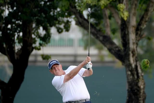Colin Montgomerie made the cut, but lost a ball in a tree. Picture: Getty