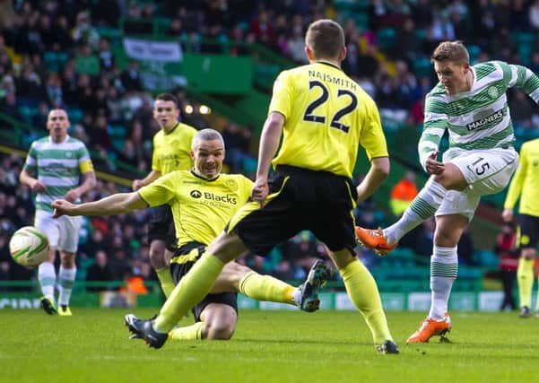 Kris Commons rifles home the only goal of the game. Picture: SNS