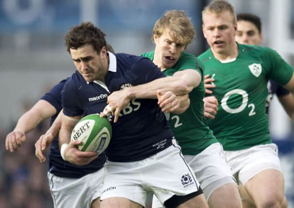 Alex Dunbar had an assured Six Nations debut at outside centre. Picture: SNS/SRU
