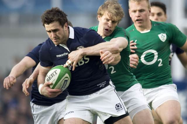 Alex Dunbar had an assured Six Nations debut at outside centre. Picture: SNS/SRU