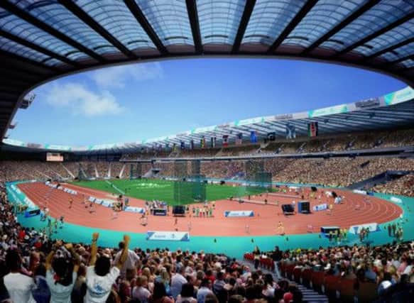 An artist's impression of the athletics stadium for the 2014 Commonwealth Games. Picture: PA
