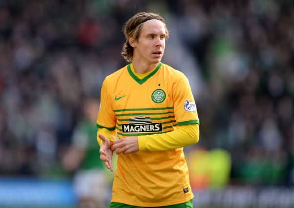 Celtic midfielder Stefan Johansen making his debut last month against Hibernian. Picture: SNS