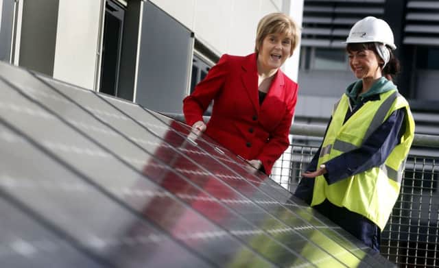Deputy First Minister Nicola Sturgeon chats to student Danah O'Brien during a visit to West College Scotland in Paisley. Picture: PA