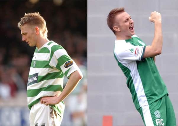 Derek Riordan left Celtic and returned to Hibernian in September 2008. Pictures: SNS